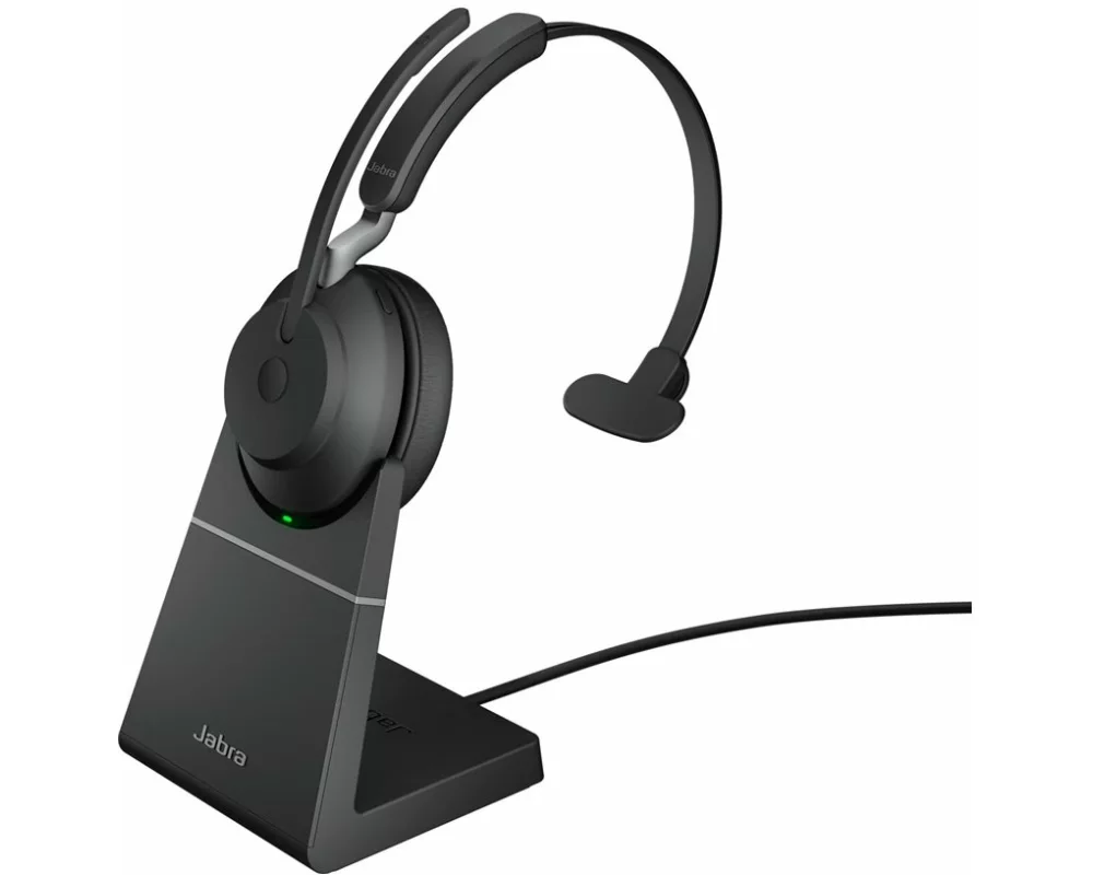 Jabra Headset Evolve2 65 Mono UC Schwarz, USB-A, inkl. Ladestation