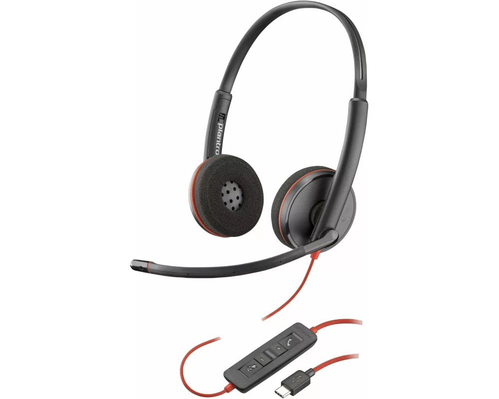 HP Poly Blackwire C3220, Stereo USB-C, Black Headset, +Carry Case Bulk