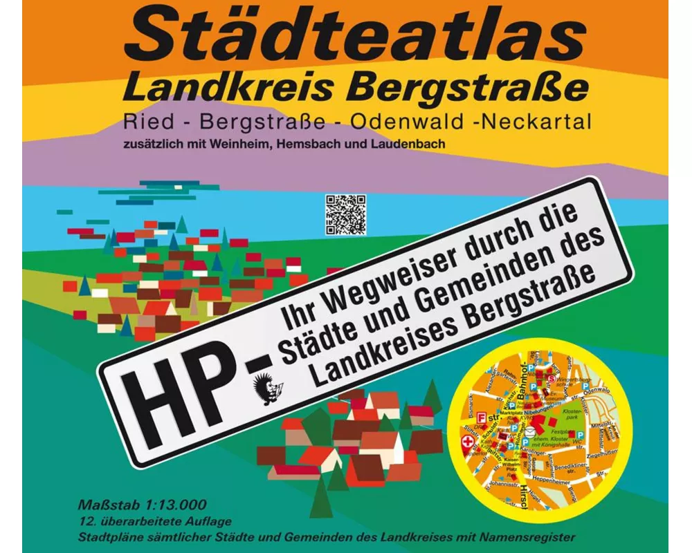 Städteatlas Landkreis Bergstraße 1:13.000