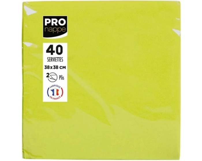 PRO nappe Papierservietten Kiwigrün 38 cm x 38 cm, 40 Stück