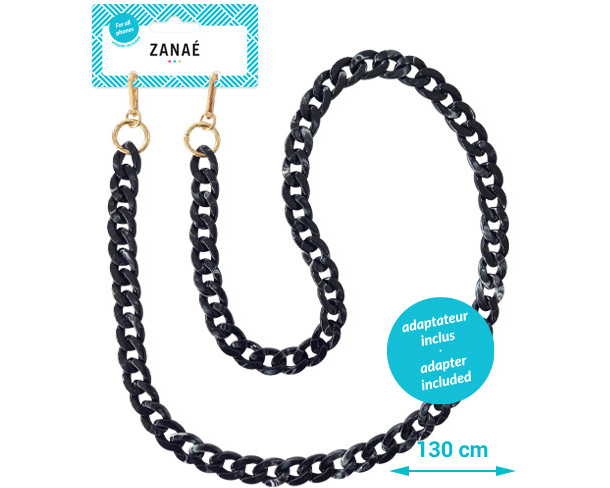 ZANAÉ Phone Necklace Marble Vibe 17379 Mineral Winter black
