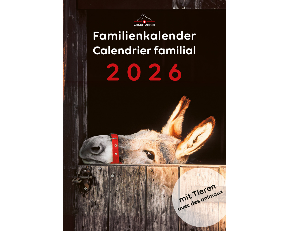 CALENDARIA Familienplaner 2026 9783036205687 mit Tieren ML 21x27.9cm