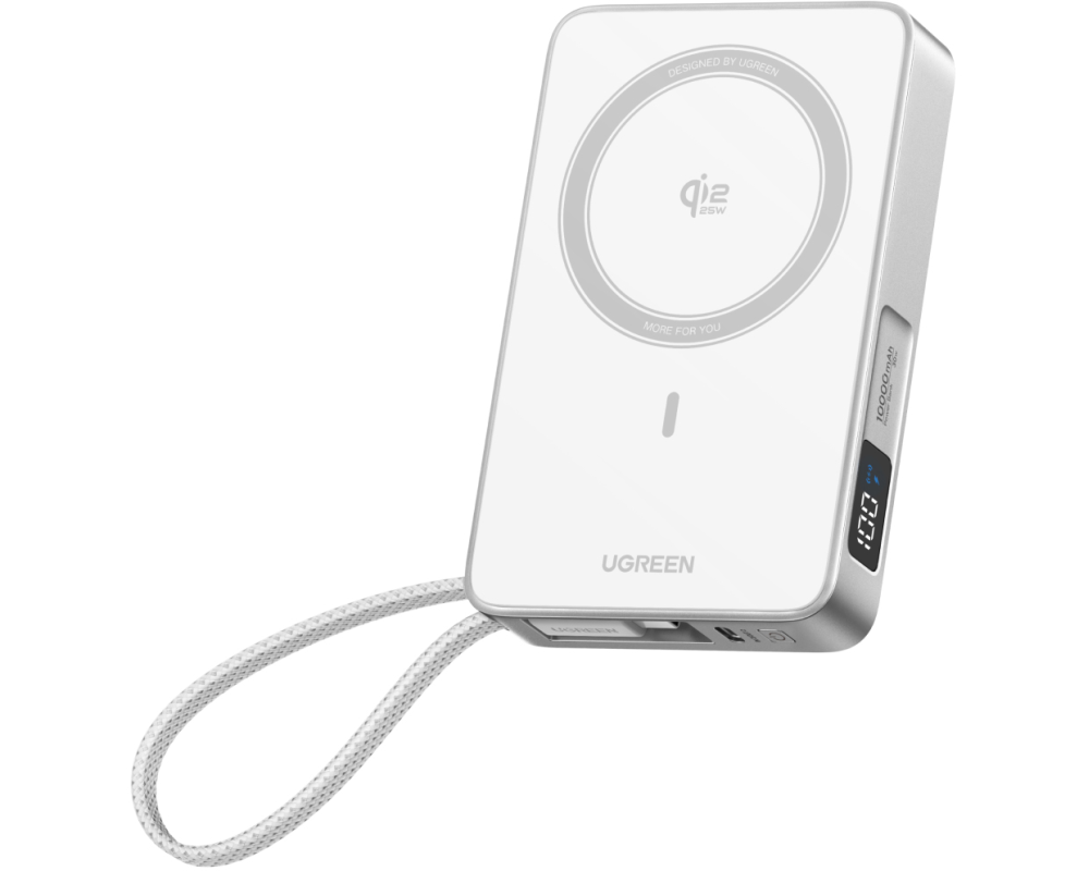 UGREEN Magnetic PB 10000mAh 95027B Wireless, Qi2.2 25W, White
