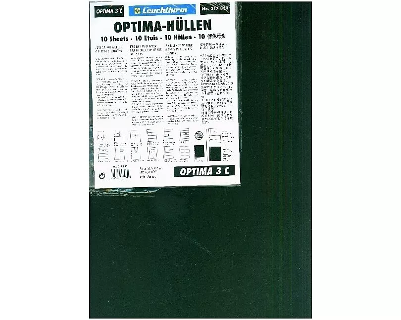 Optima Kunststoffhüllen mit 3er Einteilung, glasklar, 10er Pack