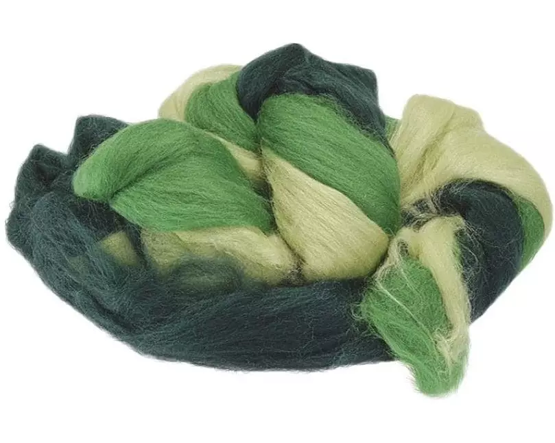 Heyda Filzwolle 3-Strang-Mix 50 g, Grün/Hellgrün