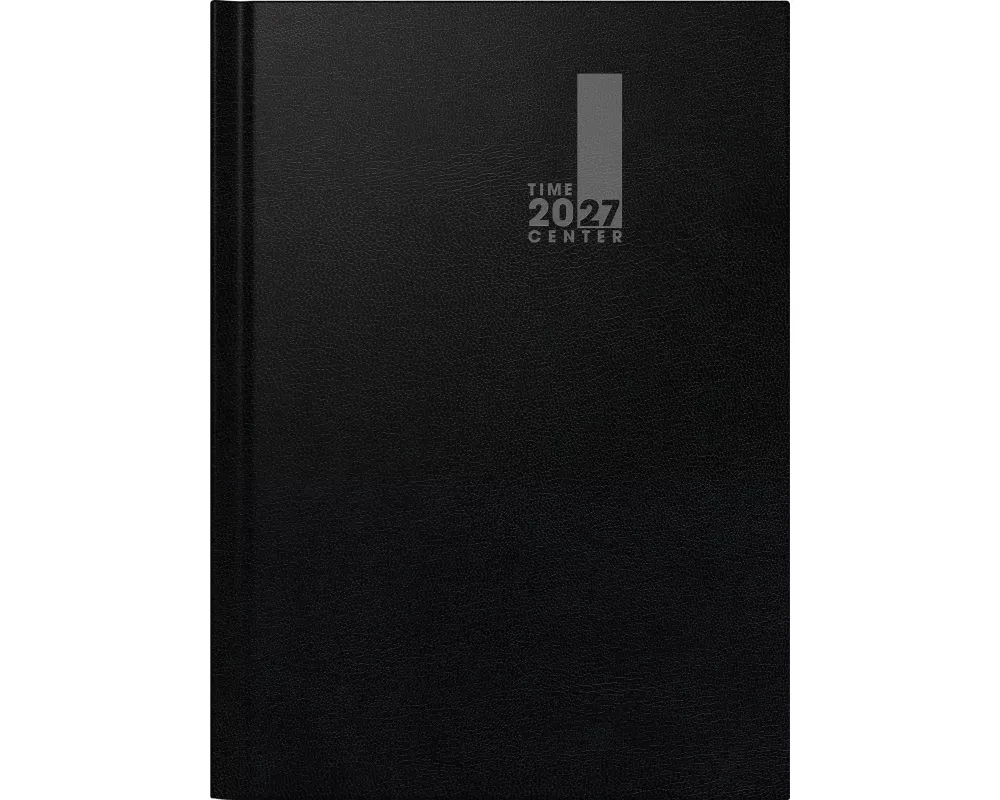 BRUNNEN 1072440907 Buchkalender Premium TimeCenter Mod. 724 2027 A4, Kunststoff, schwarz