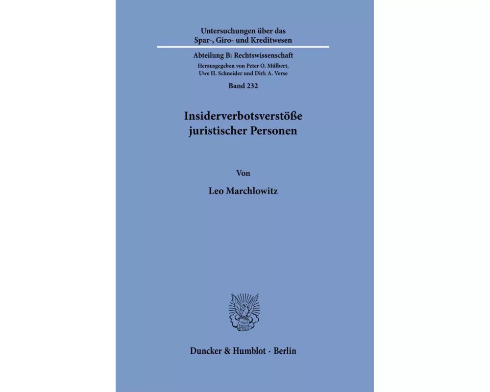Insiderverbotsverstöße juristischer Personen