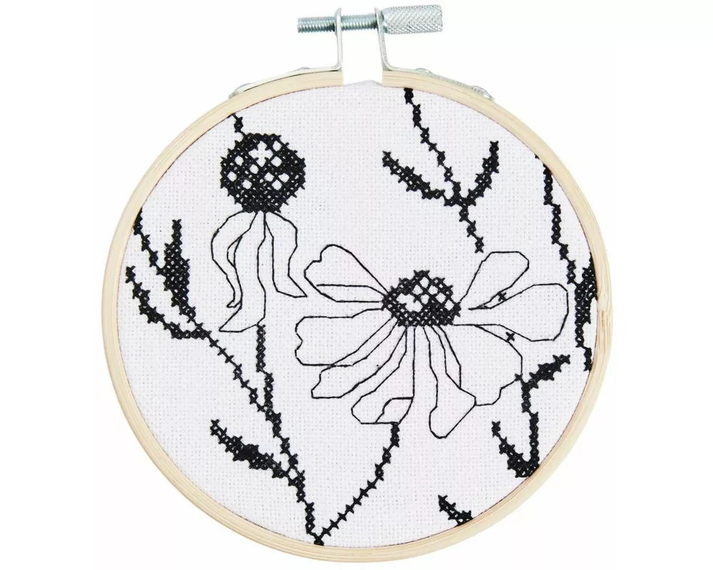 Stickpackung Gezählter Kreuzstich, Echinacea, Ø 10 cm