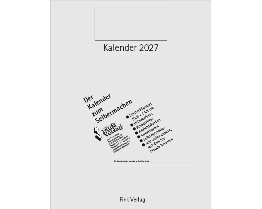 Kalender zum Selbermachen 2027