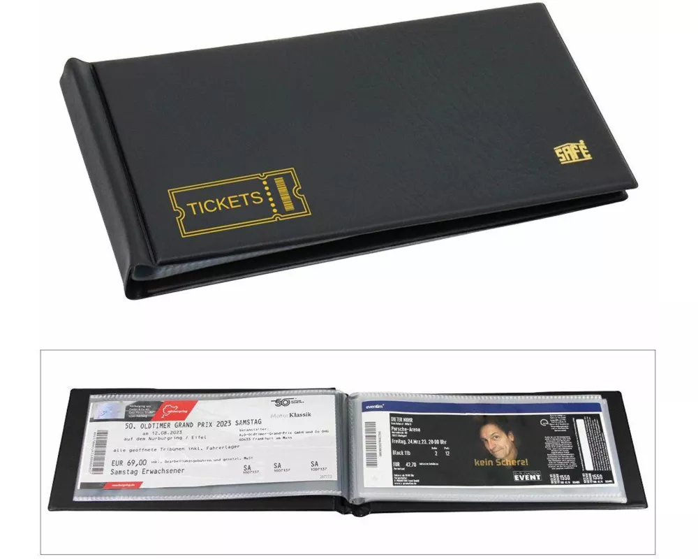 Taschenalbum für Tickets, Eintrittskarten