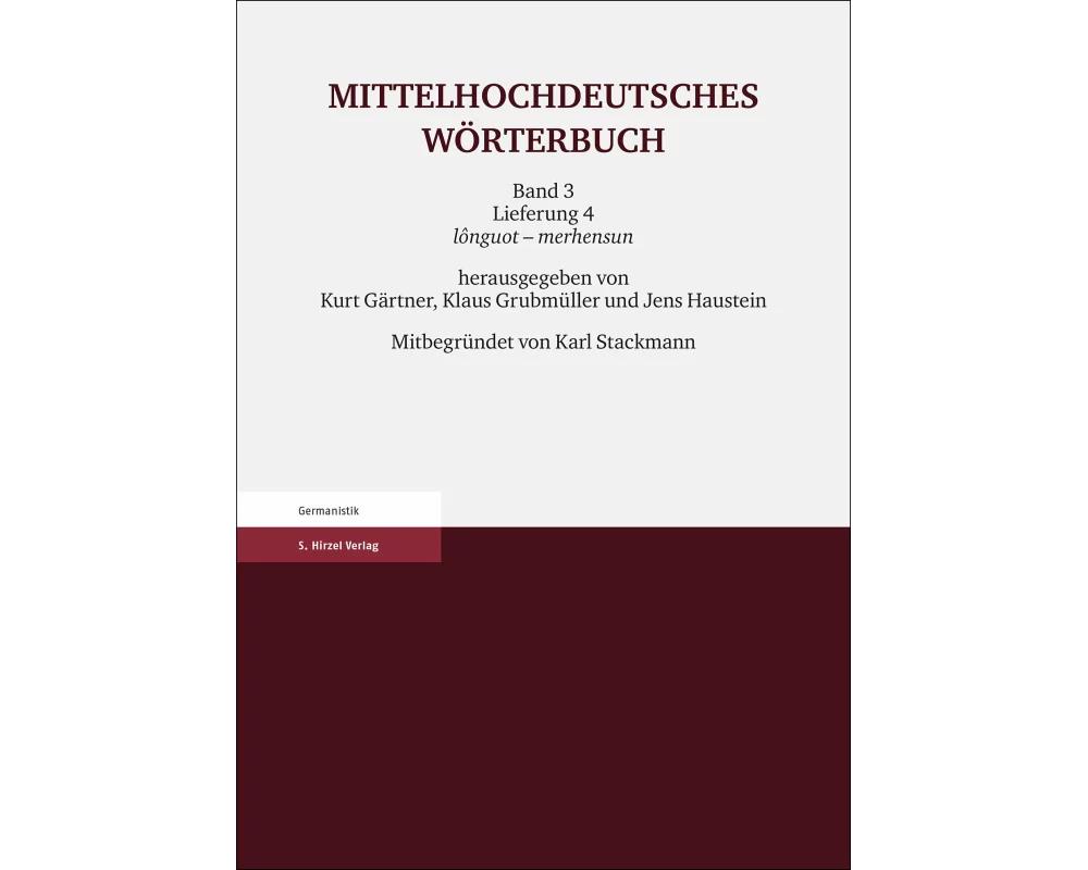 Mittelhochdeutsches Wörterbuch. Dritter Band, Lieferung 4