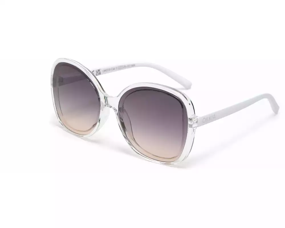 OKKIA Sonnenbrille Anna Transparent Clear, Black Lens