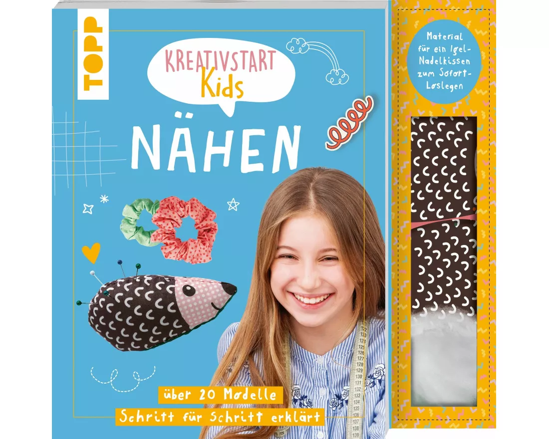 Kreativstart Kids Nähen. Anleitungsbuch und Material