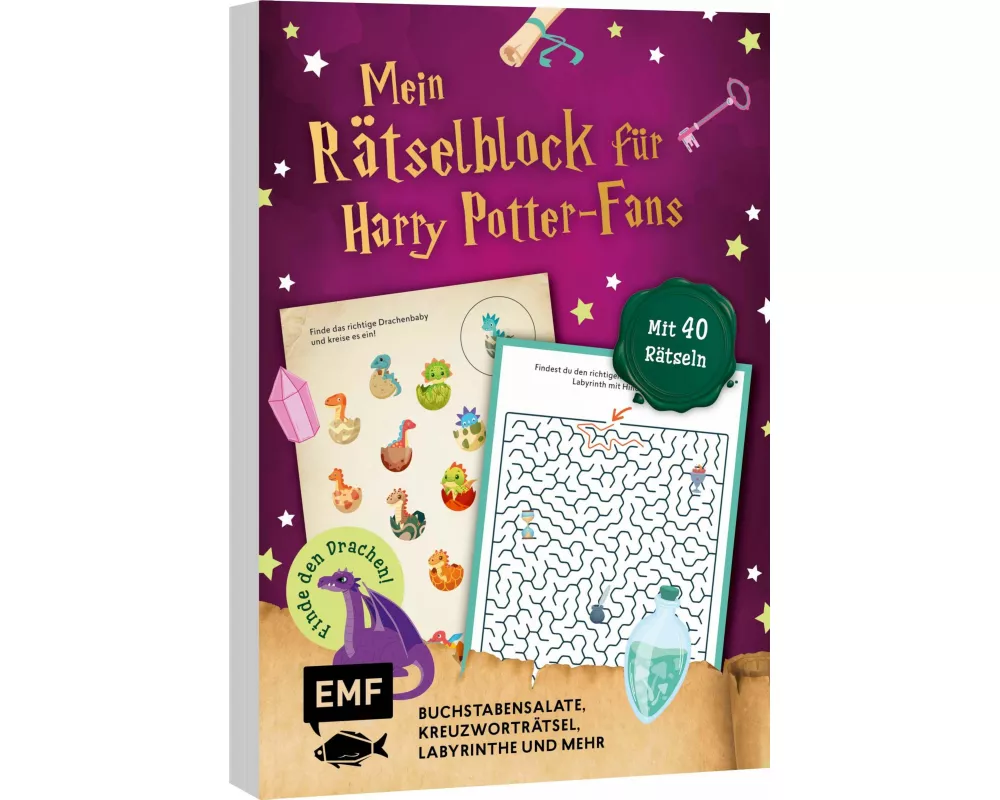 Mein magischer Rätselblock für Harry Potter-Fans – Finde den Drachen!