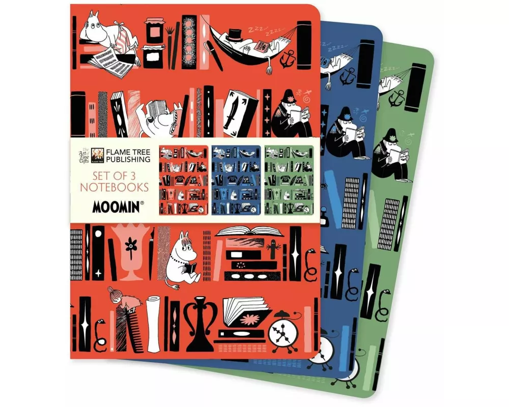 Moomin Bookshelves Set of 3 Standard Notebooks