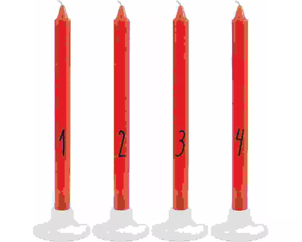Adventskerzenset 1-4, Rot
