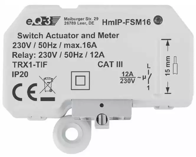 Homematic IP Smart Home Funk-Schalt-Mess-Aktor 16 A Unterputz
