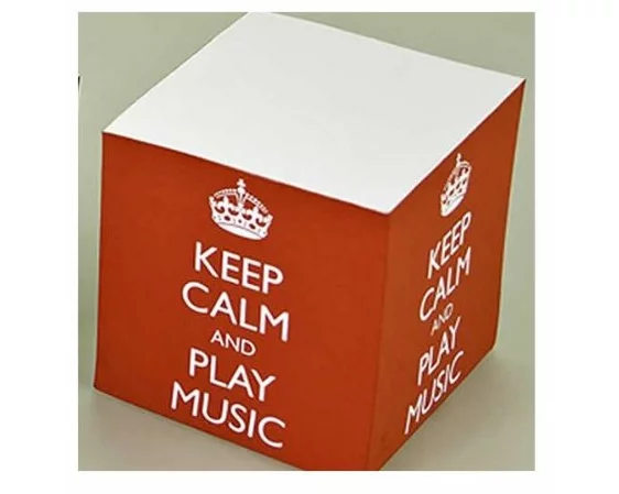 Keep Calm Play Music Red Memo Block