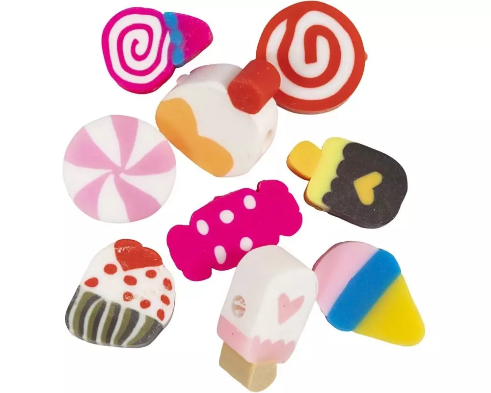 Creativ Company Perlen Ton Figurperlen 60 Stück, Süssigkeiten