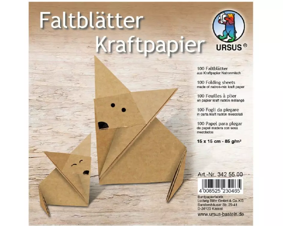 URSUS Faltblätter Origami 130 g/m², 15 x 15 cm, 100 Blatt