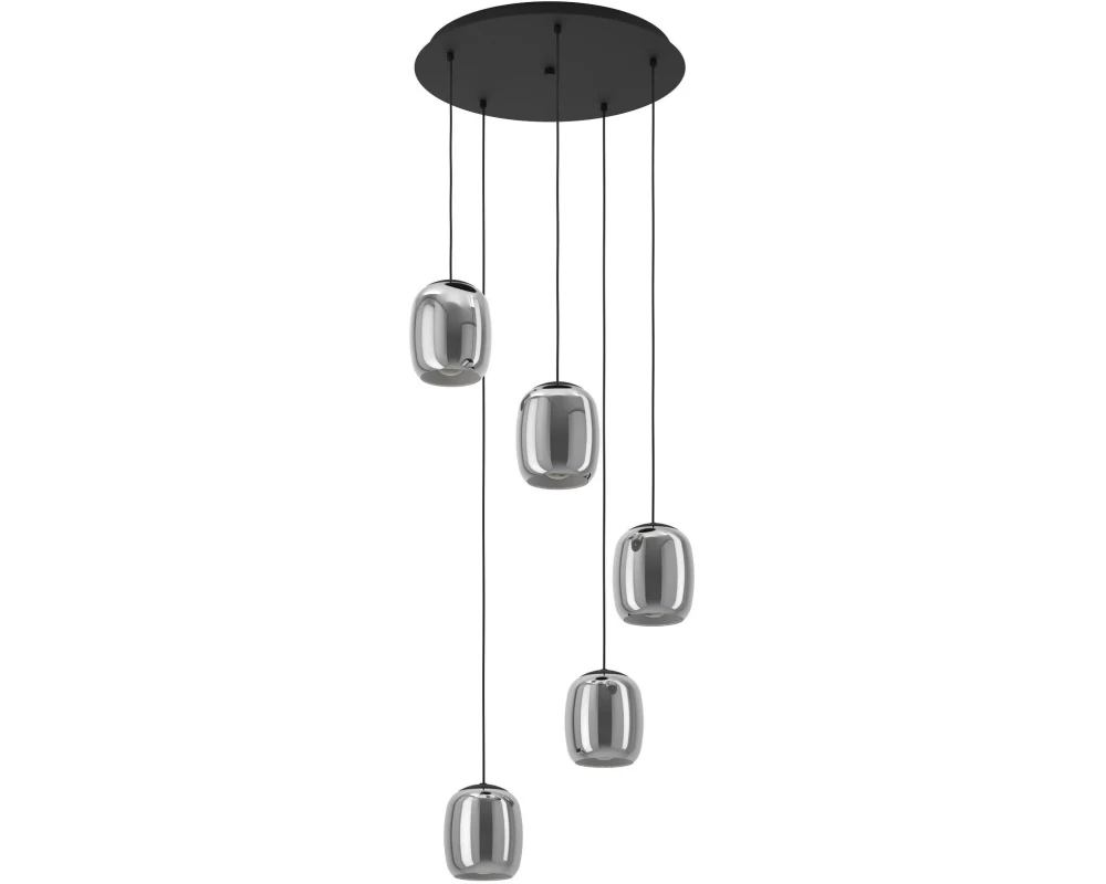 EGLO Leuchten Pendelleuchte CIAMPINO schwarz exkl. E27 5x28W