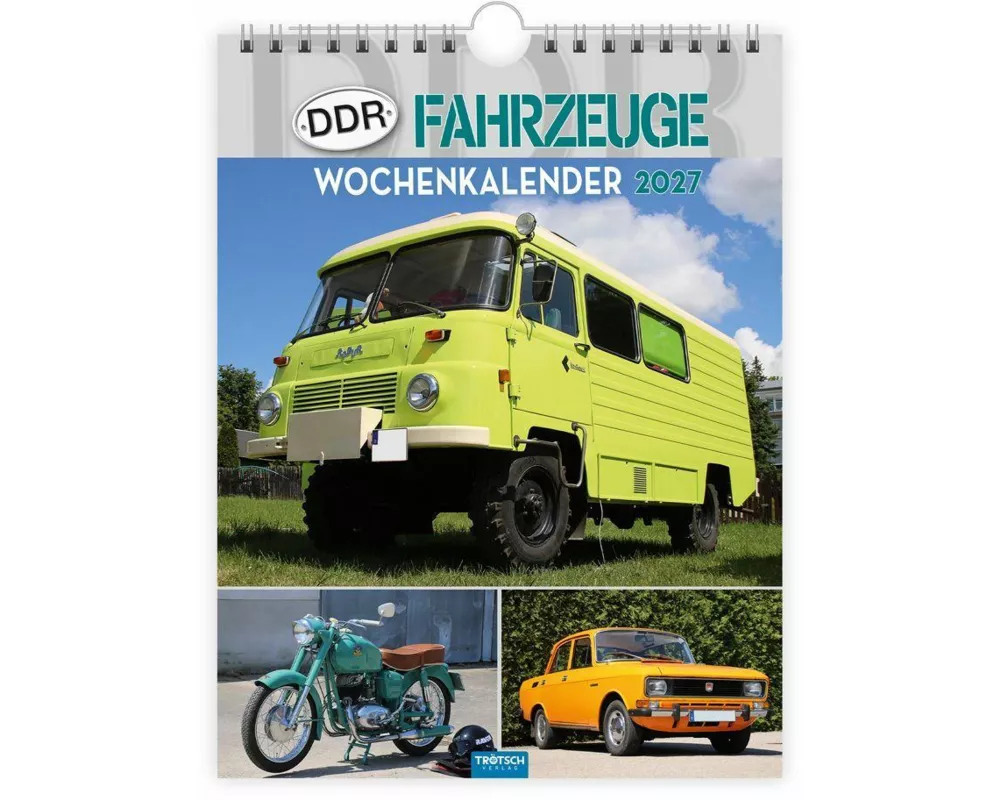 TRÖTSCH - Wochenkalender zum Hängen DDR-Fahrzeuge 2027