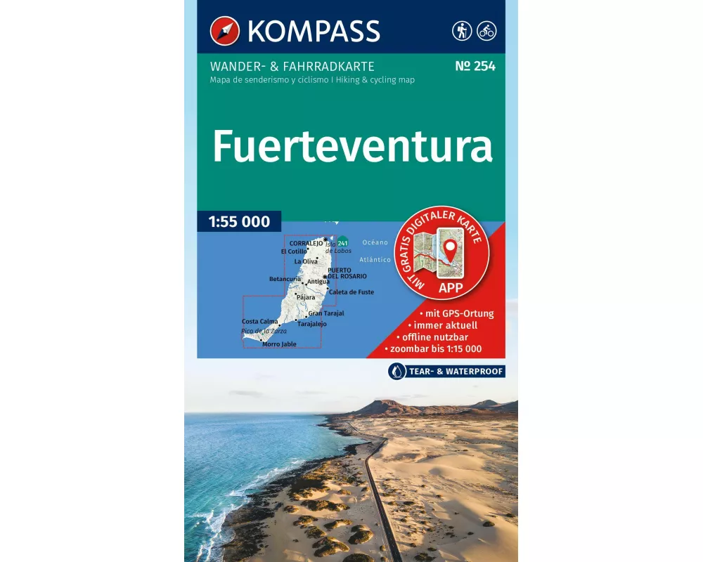 KOMPASS Wanderkarte 254 Fuerteventura 1:55.000