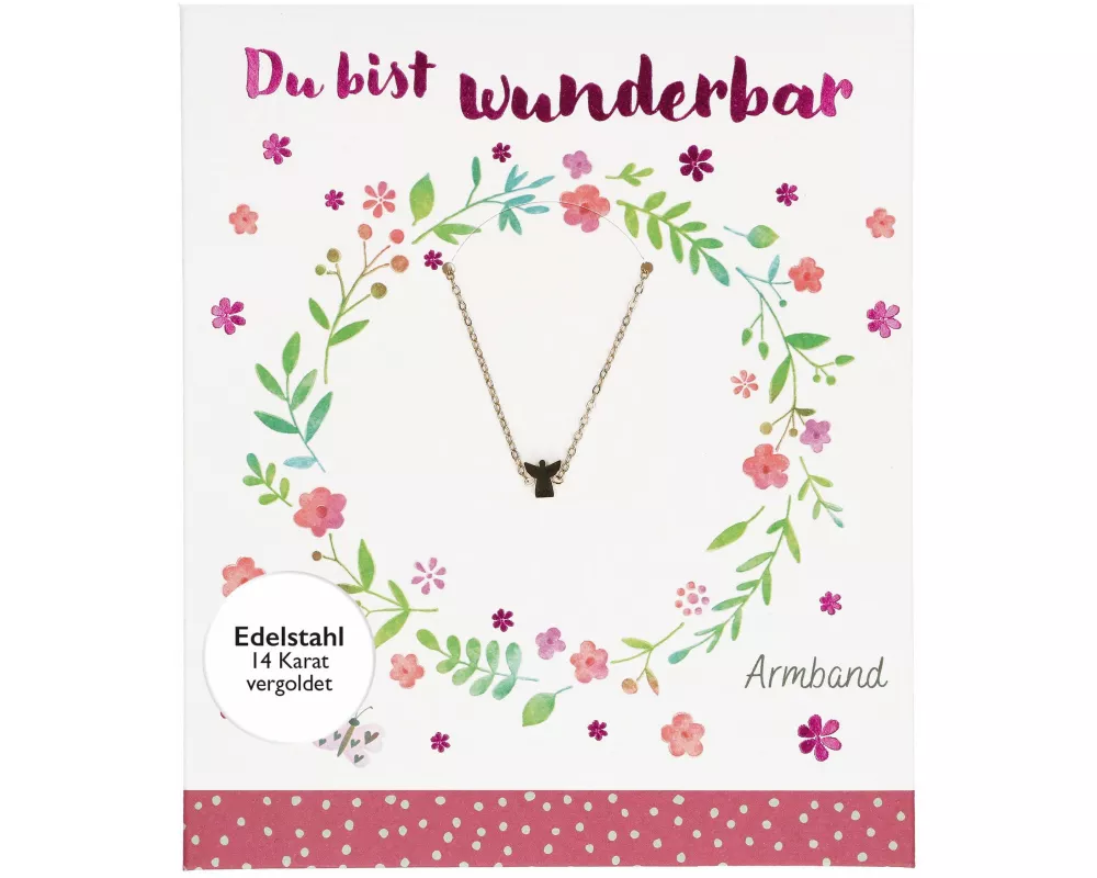 Armband aus Edelstahl mit Engel-Anhänger