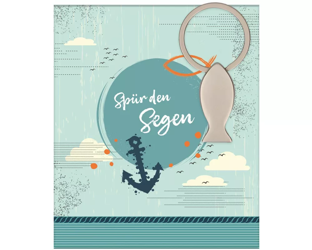 Fisch-Schlüsselanhänger aus silberfarbenem Metall