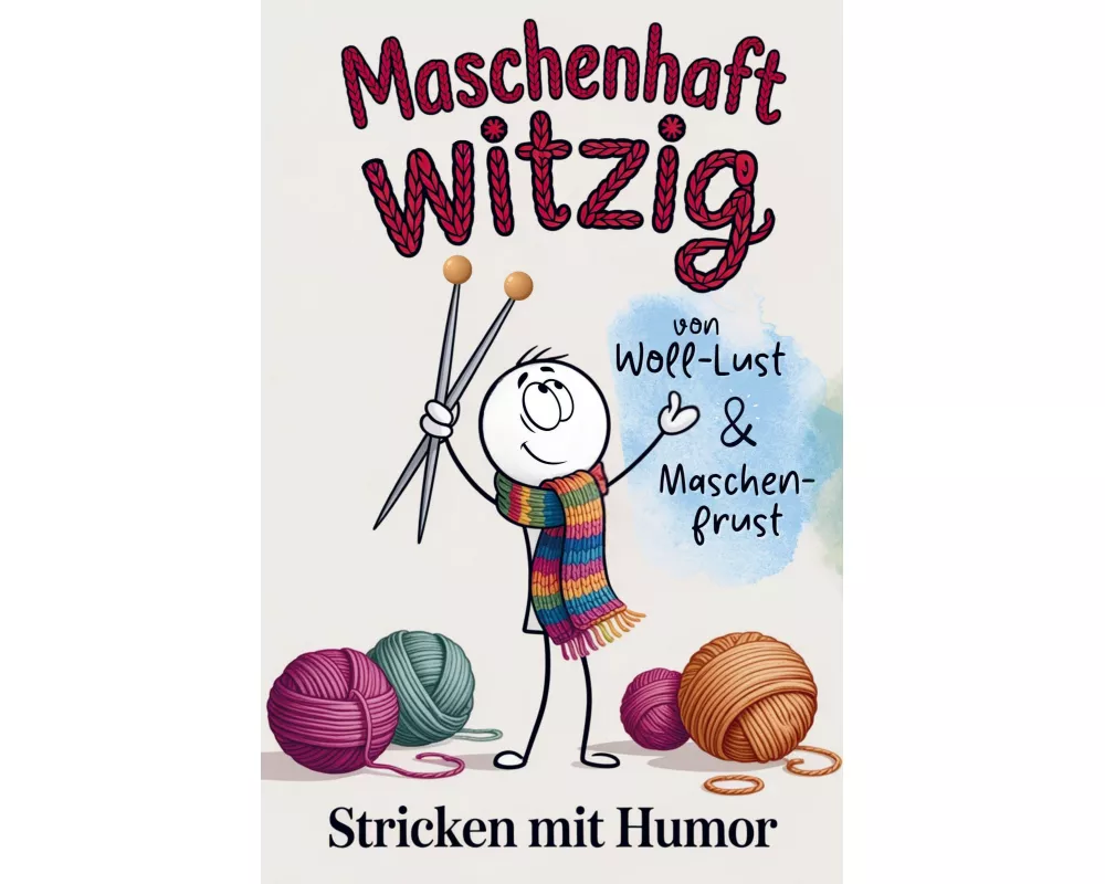 Maschenhaft witzig: von Woll-Lust & Maschenfrust | Stricken mit Humor | lustiges Geschenk für Strickfans