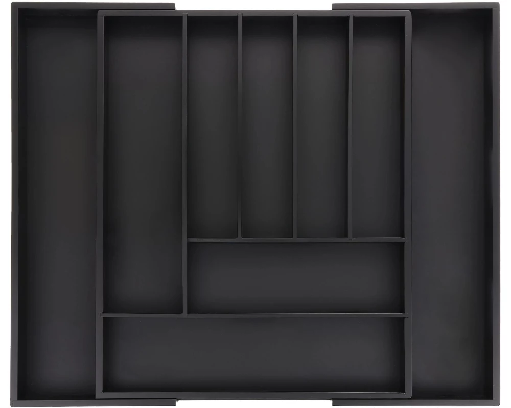 relaxdays Besteckkasten ausziehbar Schwarz