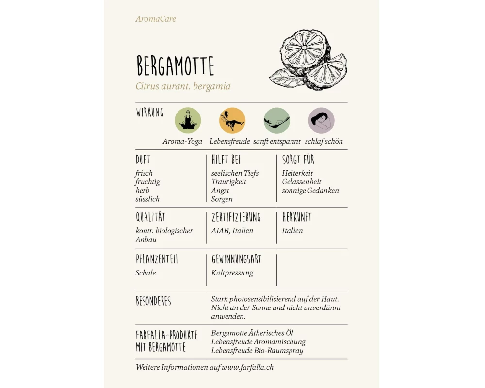 Farfalla Ätherisches Öl Bergamotte bio 10 ml