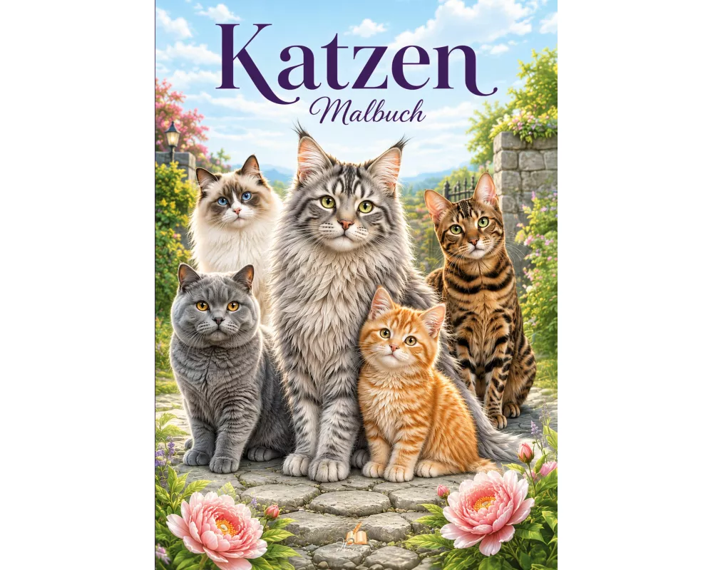 Katzen Malbuch für Kinder ab 8 Jahren und Erwachsene mit 50 detailreichen Ausmalmotiven