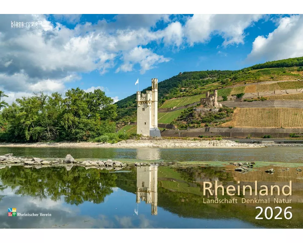 Rheinland 2026 Wandkalender A4 quer Spiralbindung 28 Blatt mit 56 Seiten