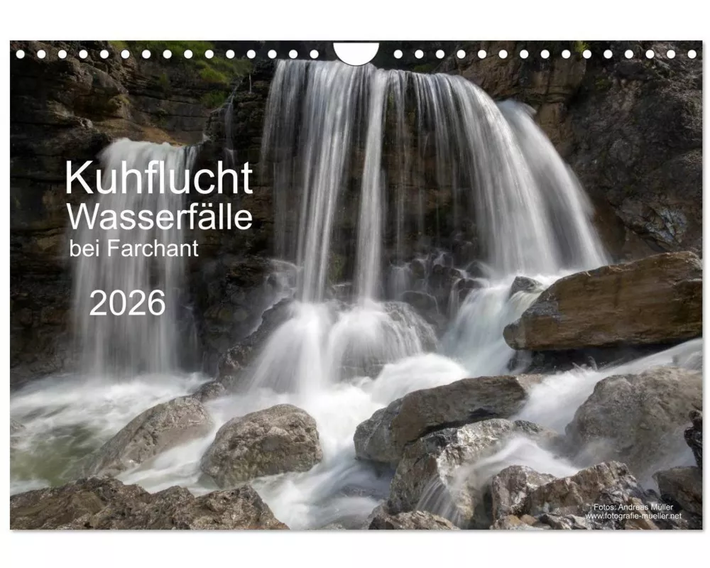 Kuhflucht Wasserfälle bei Farchant (Wandkalender 2026 DIN A4 quer), CALVENDO Monatskalender