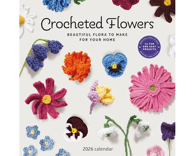 Crocheted Flowers Square Wall Calendar 2