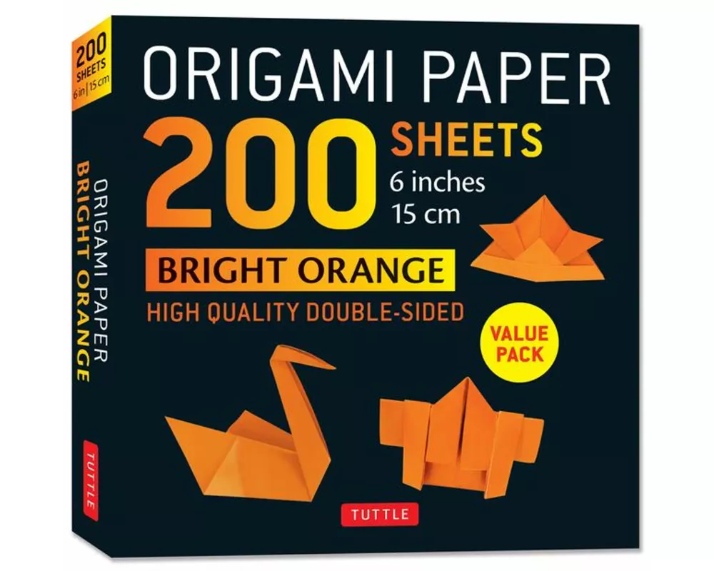 Origami Paper 200 sheets Bright Orange 6"á