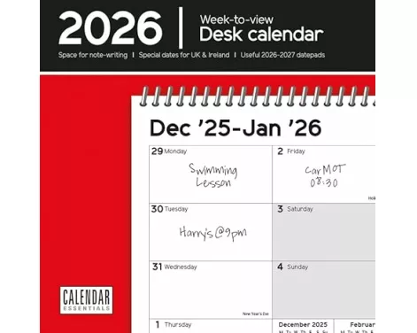 Essential Weektoview Easel Desk Calendar