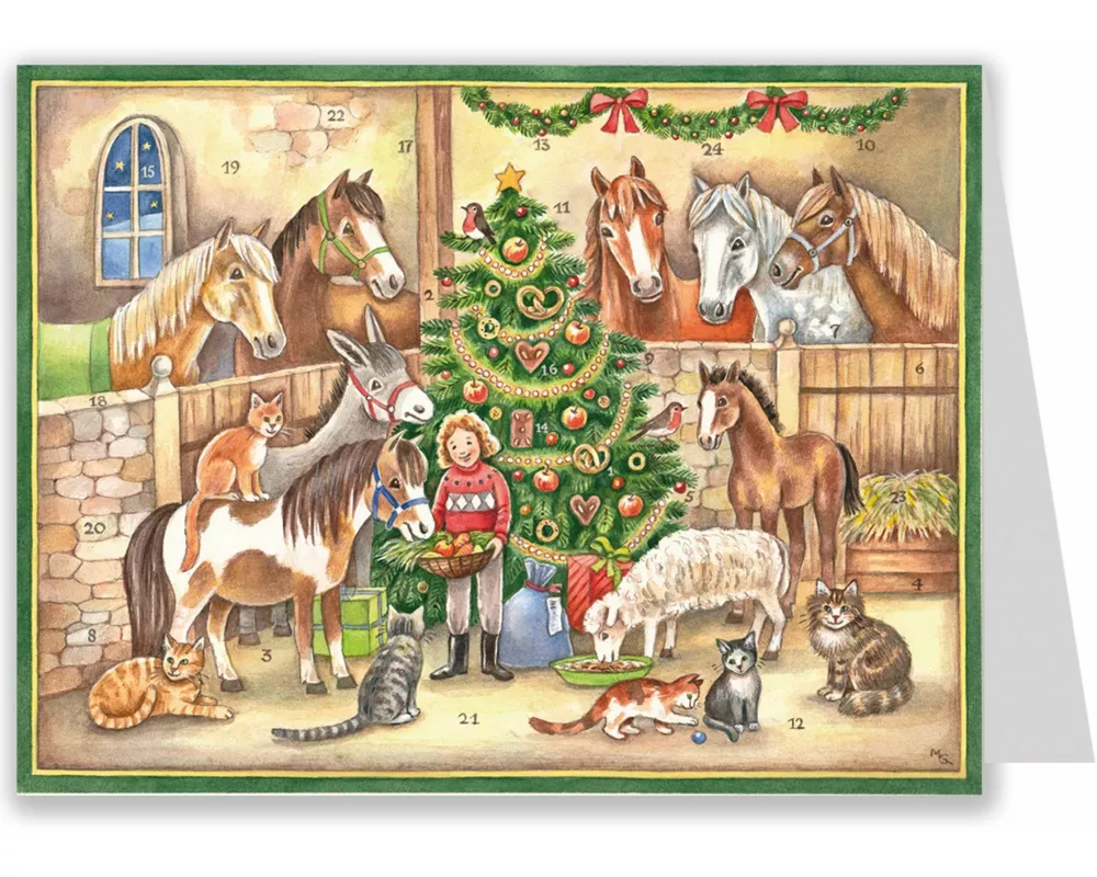 Postkarten-Adventskalender "Im Stall"