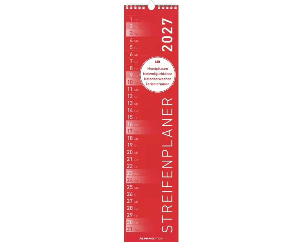 Streifenplaner ROT 2027