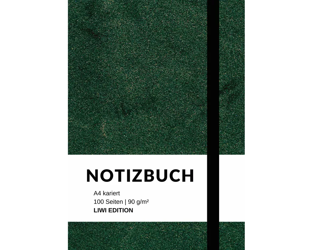 Notizbuch A4 kariert - 100 Seiten Soft Cover grün - FSC Papier