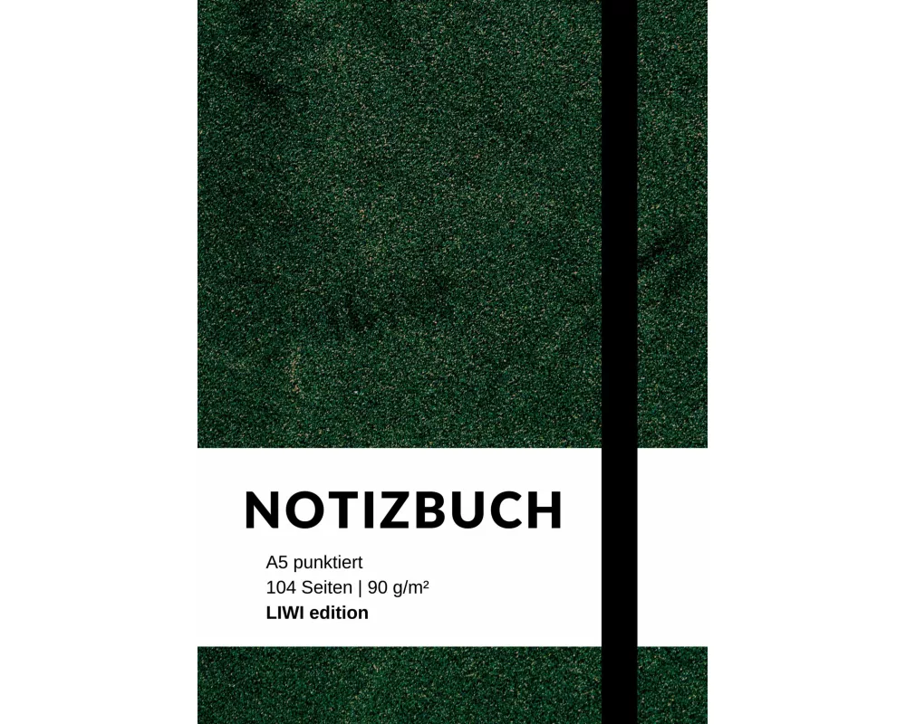 Notizbuch A5 punktiert grün - 100 Seiten 90g/m² - Soft Cover - FSC Papier