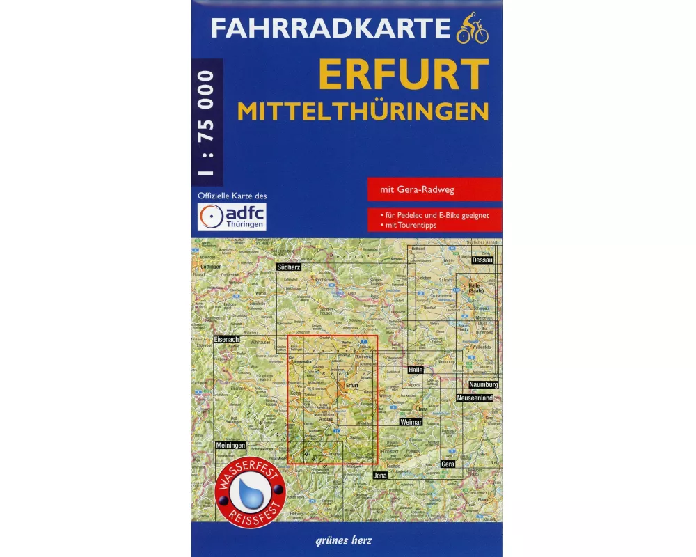 Fahrradkarte Erfurt, Mittelthüringen