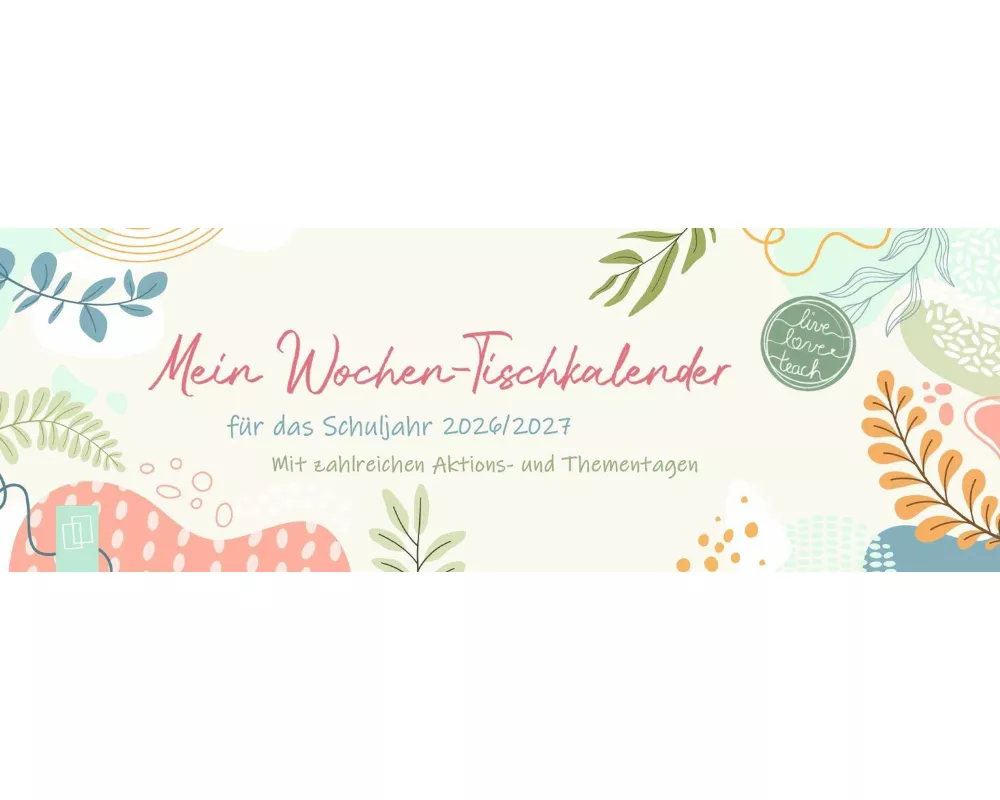 Mein Wochen-Tischkalender für das Schuljahr 2026/2027