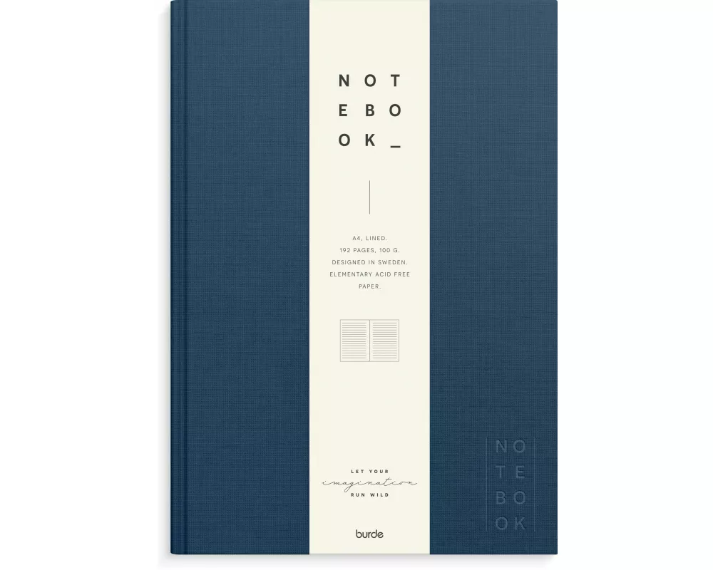 Burde Notizbuch Textil dunkelblau liniert A4