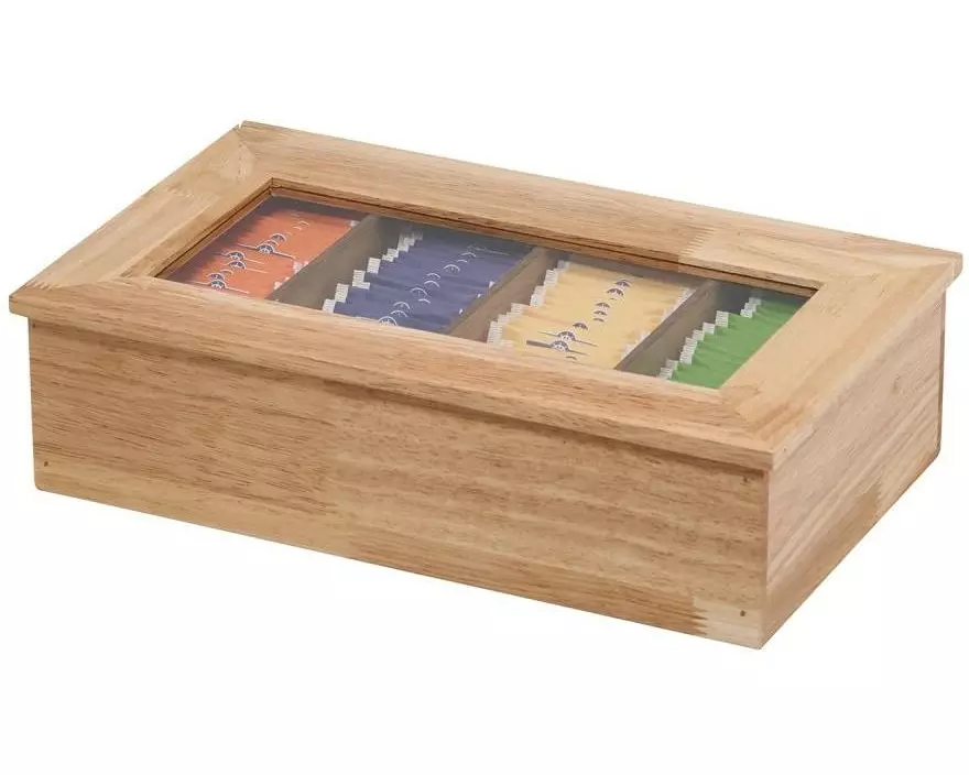 APS Teebox mit 4 Kammern, ohne Aufschrift Nature