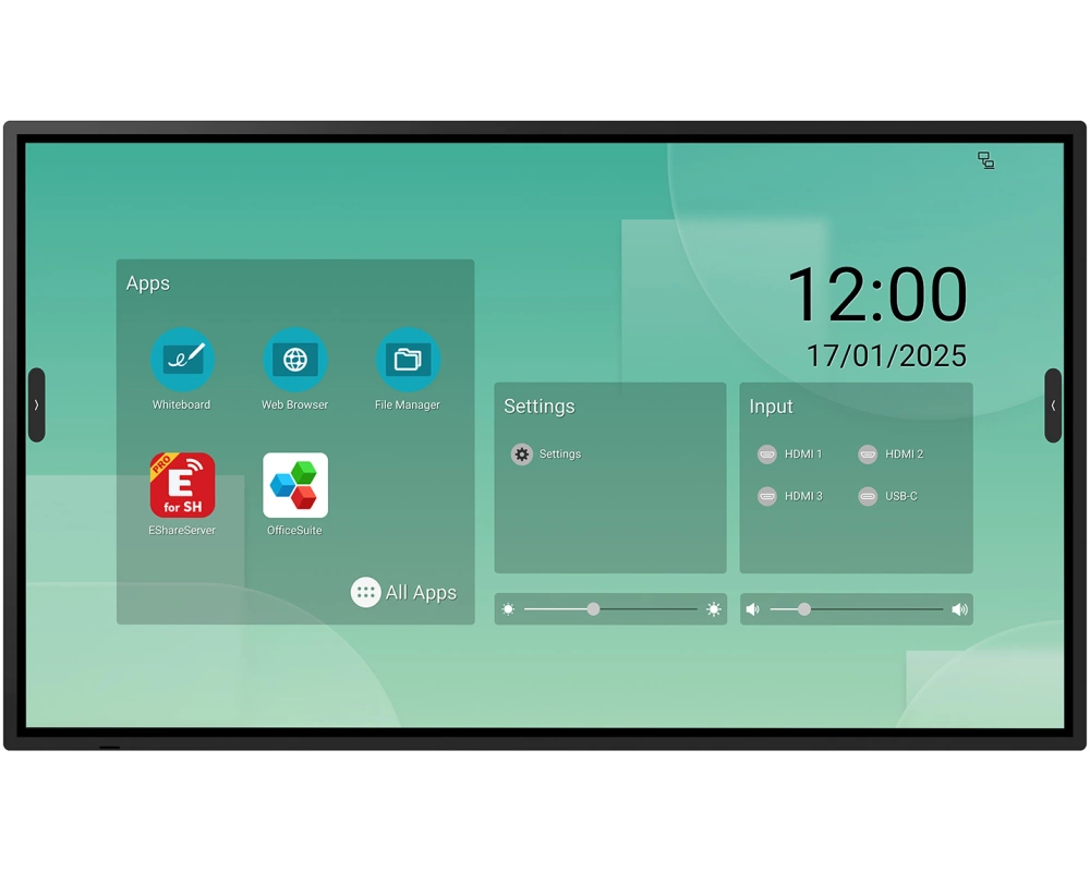 Sharp LM431 Interaktiver Flachbildschirm 109,2 cm (43") LED WLAN 500 cd/m² 4K Ultra HD Schwarz Touchscreen Eingebauter Prozessor Android 14 18/7
