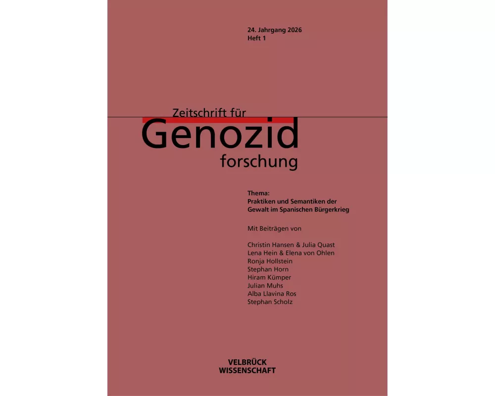 Zeitschrift für Genozidforschung, 24. Jahrgang 2026, Heft 1