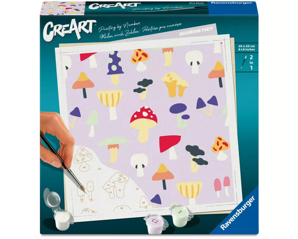 CreArt, Malen nach Zahlen Adults Trend - Pilzparty