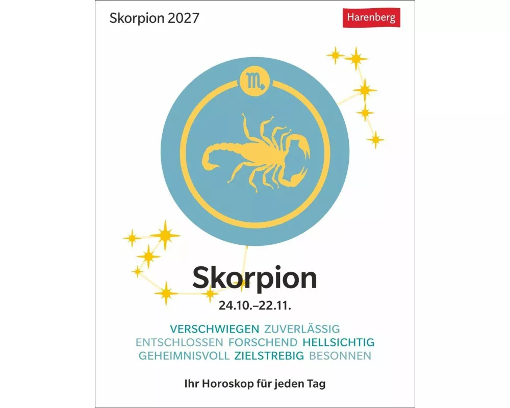 Skorpion Sternzeichenkalender 2027 - Tagesabreißkalender - Ihr Horoskop für jeden Tag